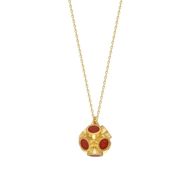 Orbis Necklace - Cahide (Coral) Small Ball