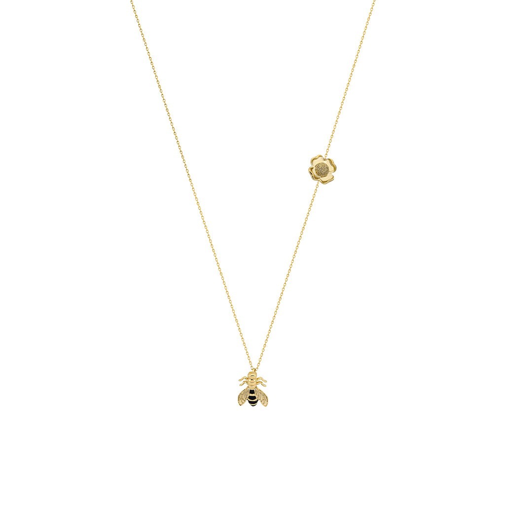 Necklace - Bee Flies to The Flower