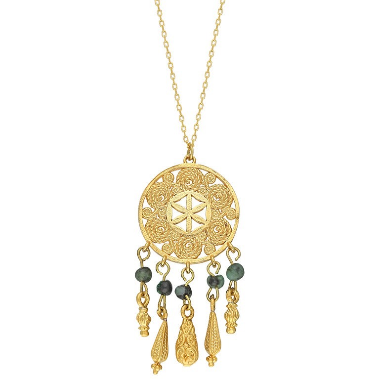 Orbis Necklace - The Flower Of Life (Emerald)