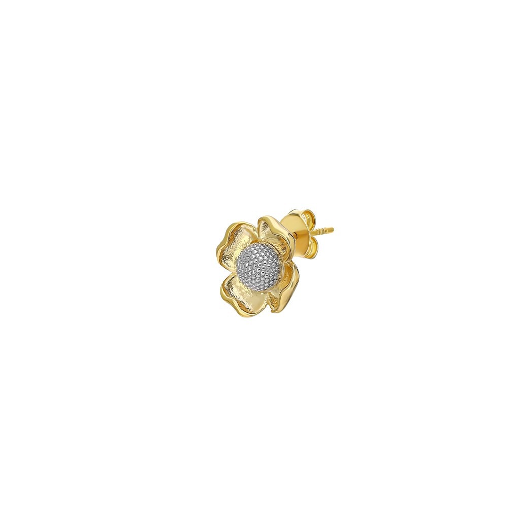 Flower Earring - Small - Gold / White