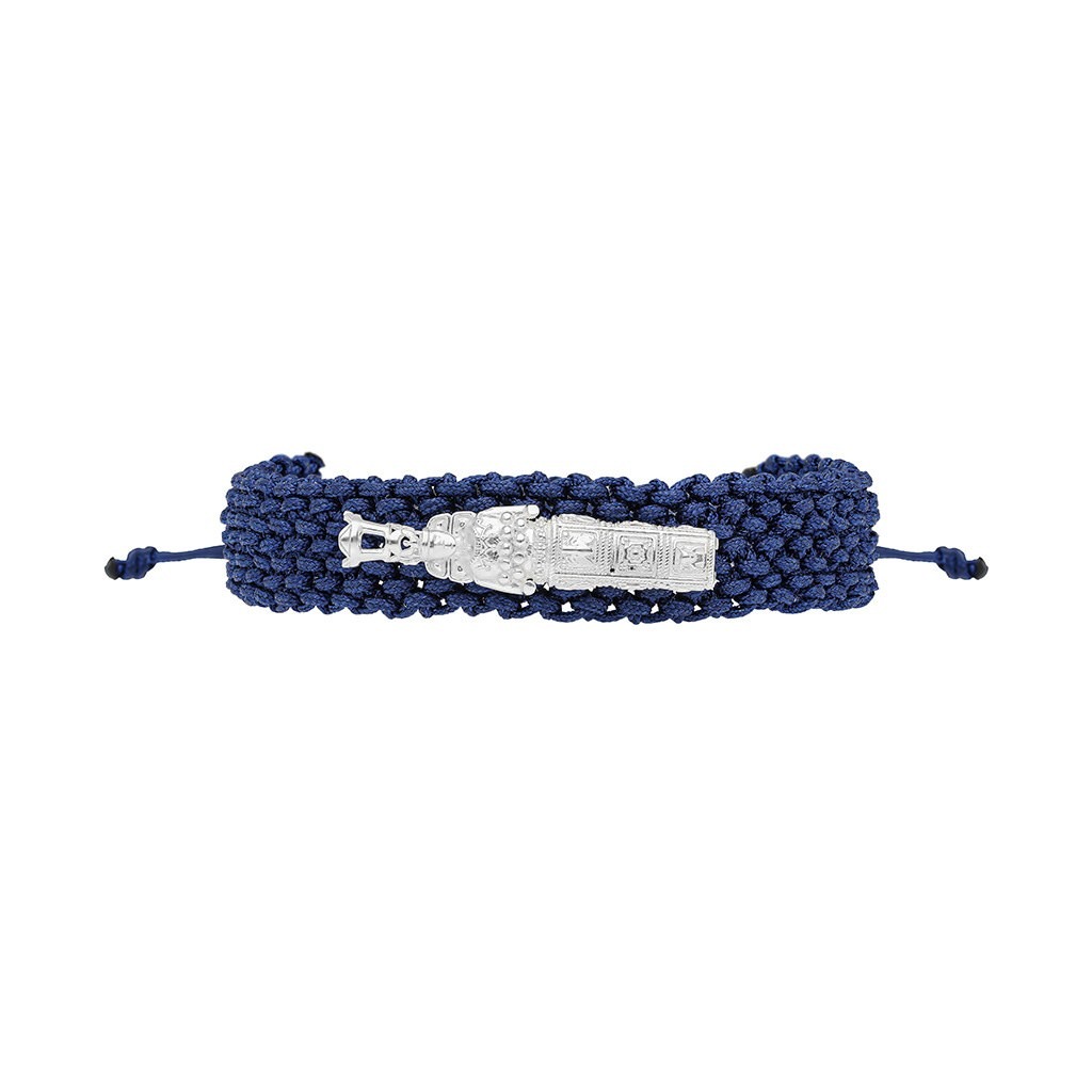 Artemis Macrame Bracelet Navy - White