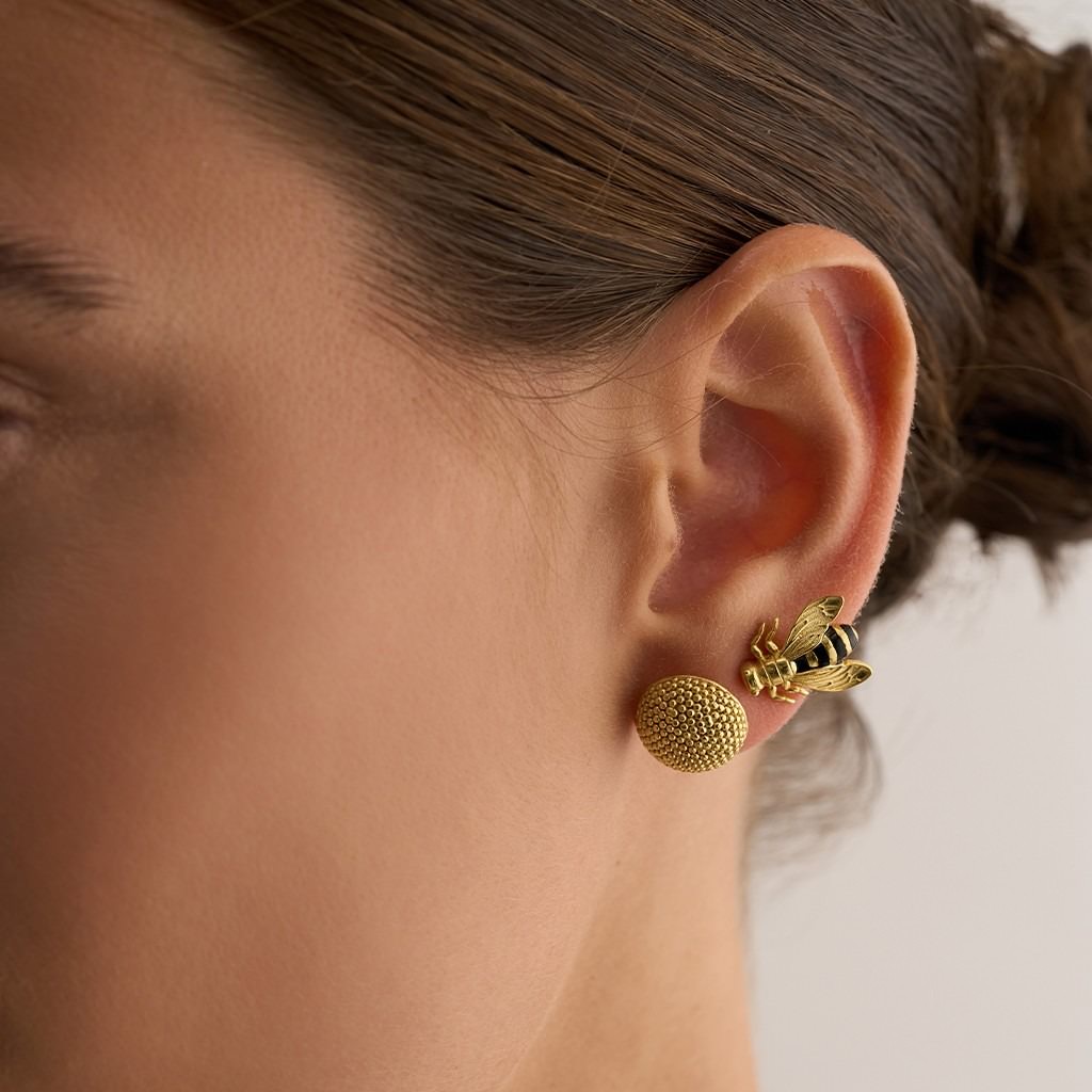 Bee Earring - Small Gold / Black