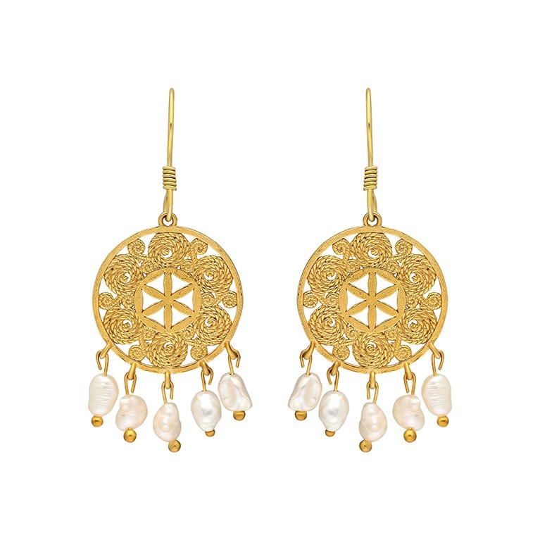 Orbis Earring - The Flower of Life (Pearl)