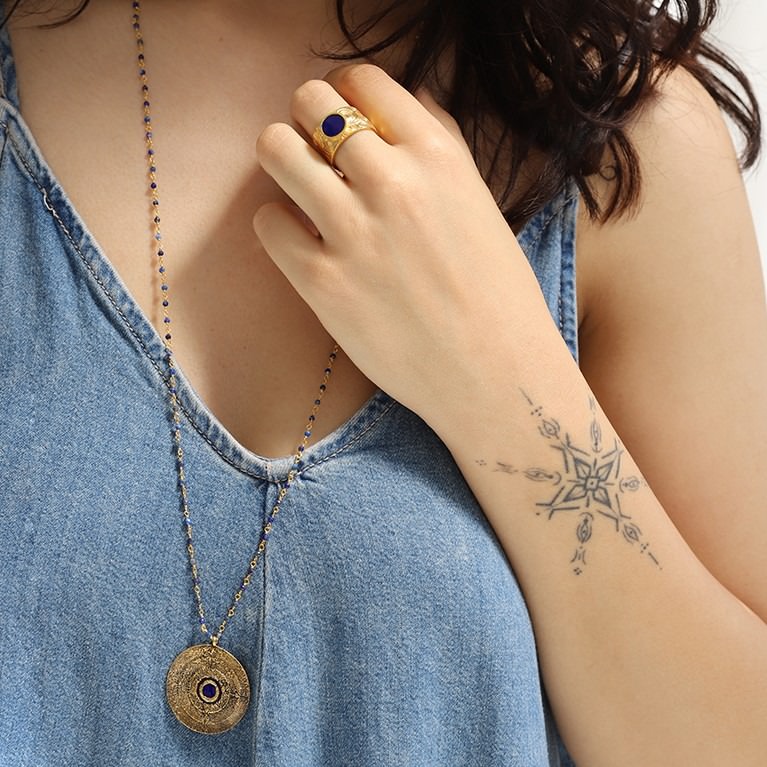 Orbis Enamel Ring - Spiral (Navy Blue)