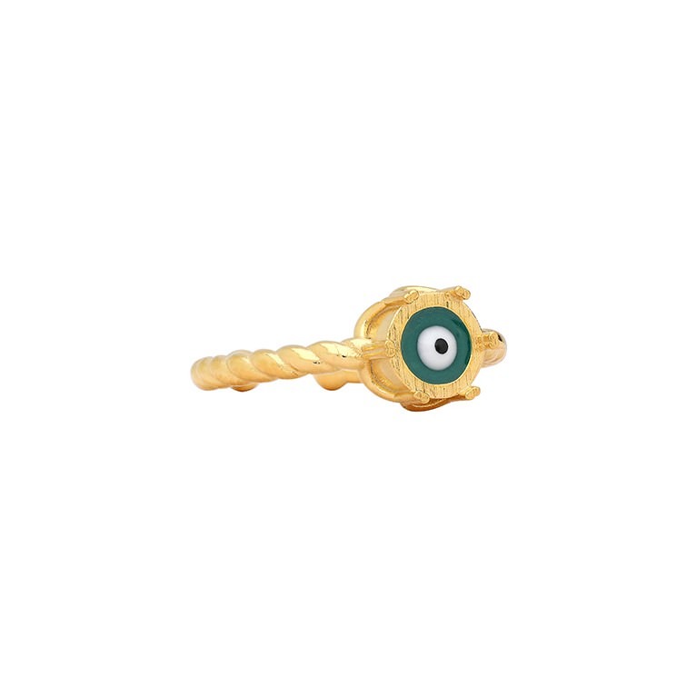 Orbis Twisted Enamel Ring - Eye (Green)