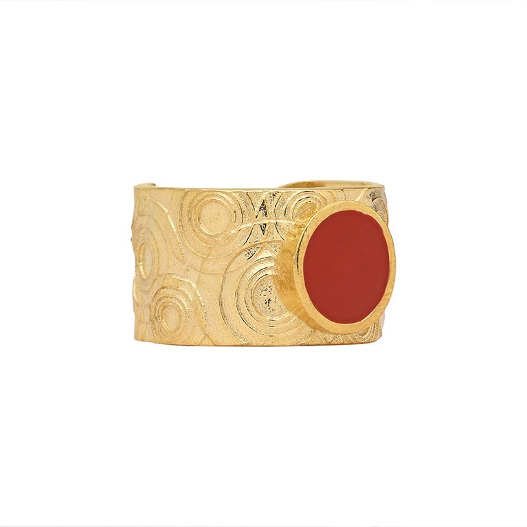 Orbis Enamel Ring - Drop in The Lake (Coral)
