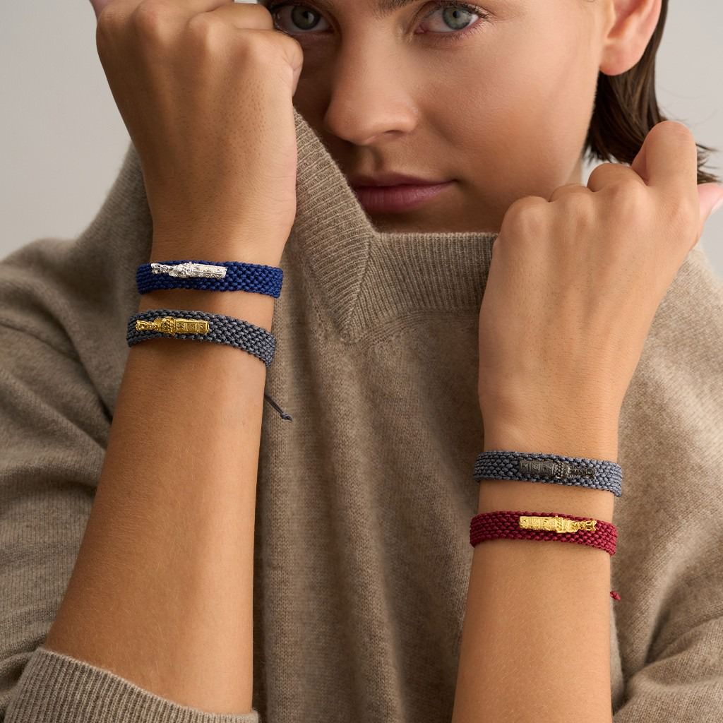 Artemis Macrame Bracelet Navy - White