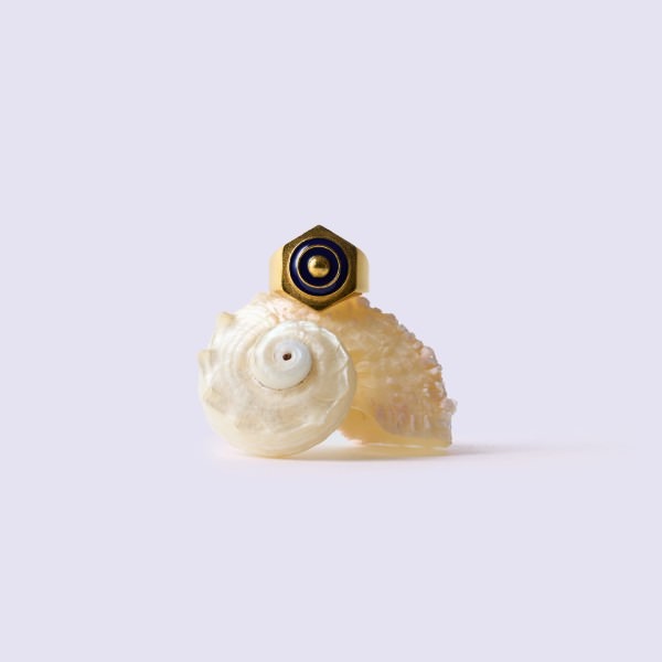Orbis Enamel Ring - Eye (Navy Blue)
