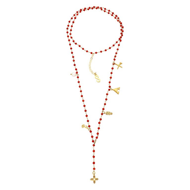 Orbis Amulet Necklace (Coral)