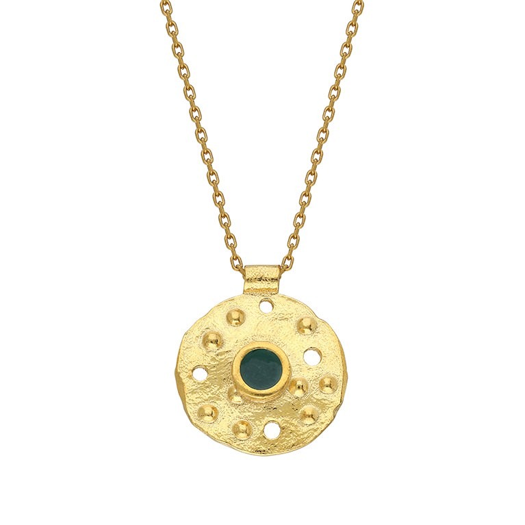 Orbis Enamel Necklace - Eye - Amorf (Green)