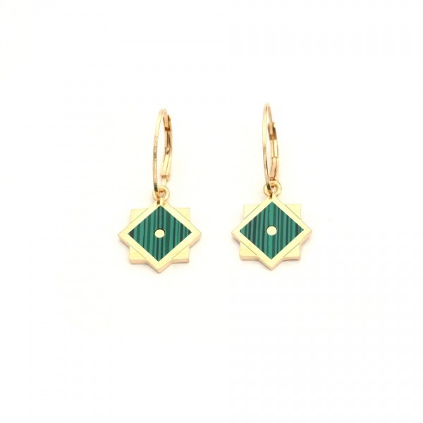 Astronomy Earrings - Star (Guiding Light of Life) Malachite