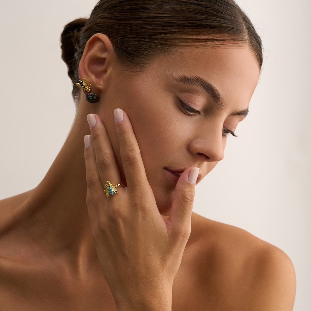 Mini Bee Ring - Turquois