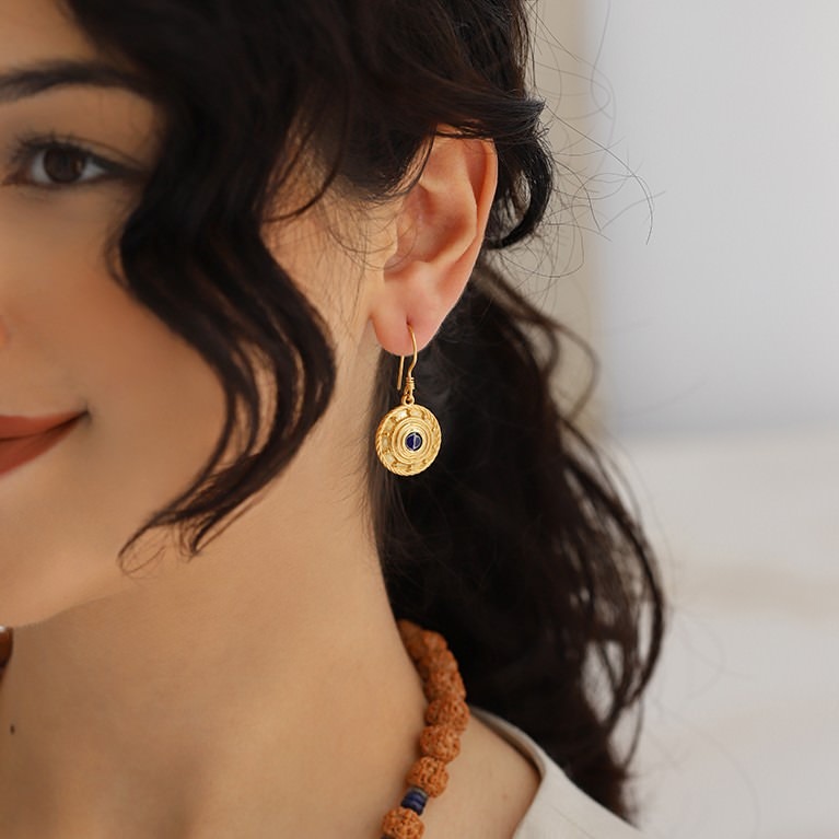 Orbis Enamel Earring - Drop In The Lake (Navy Blue)