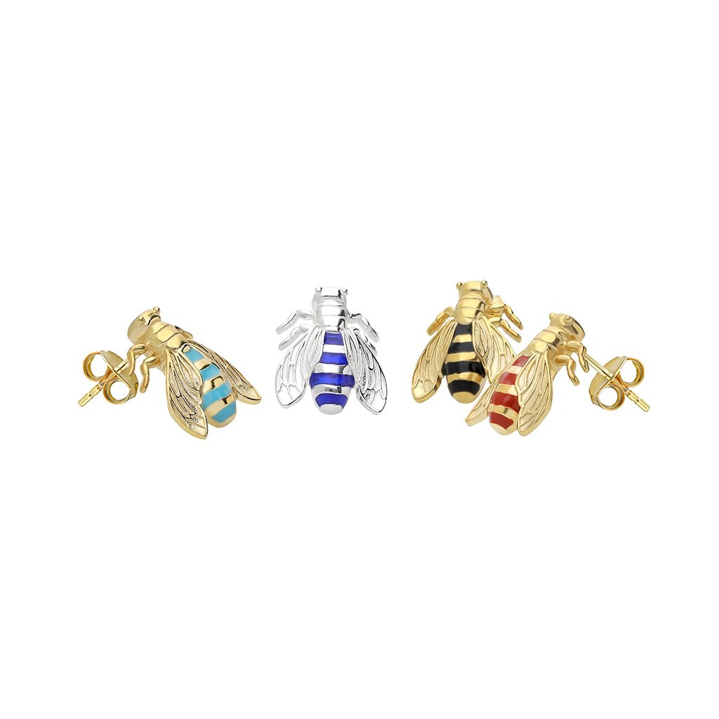 Bee Earring - Small Gold / Black