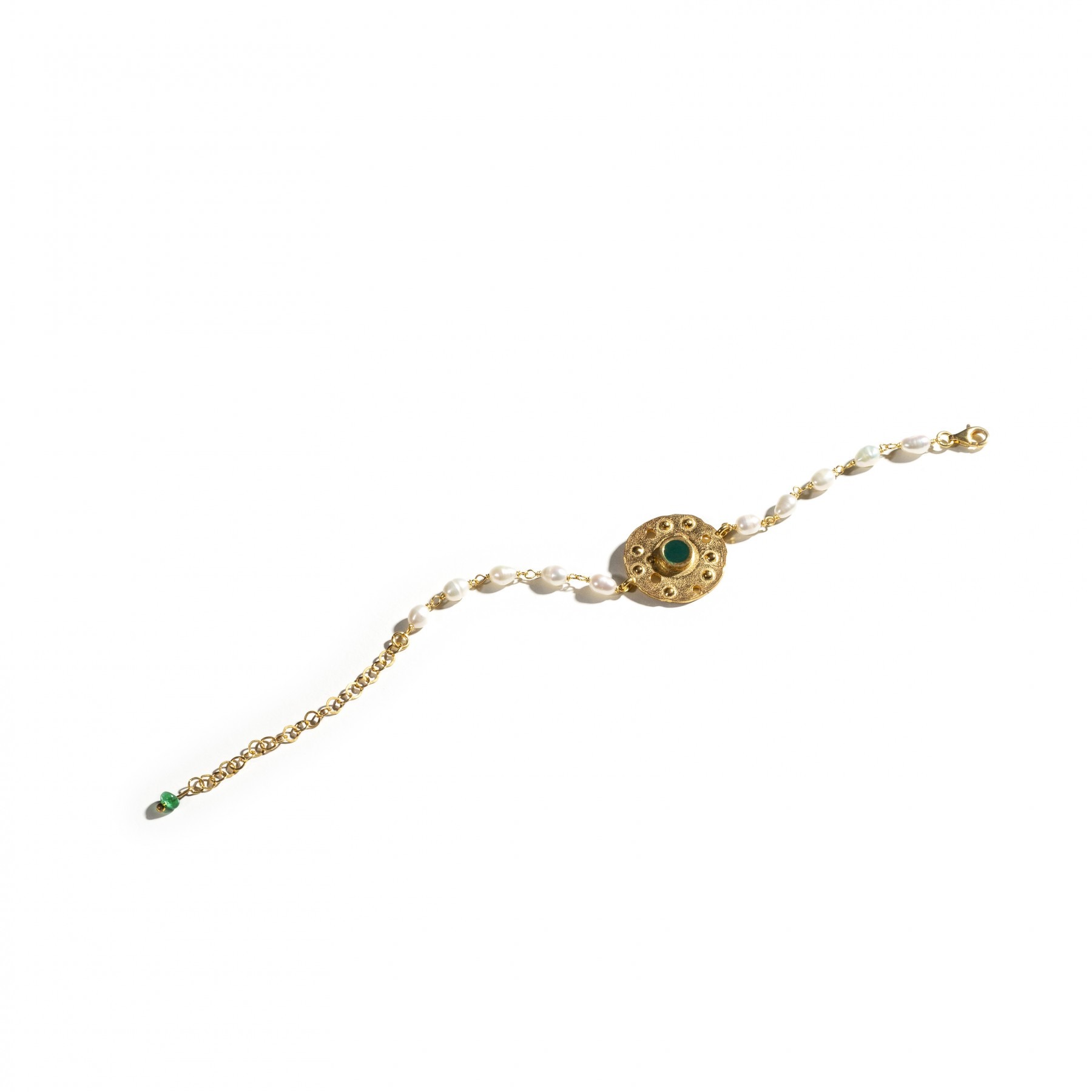 Orbis Pearl Bracelet - Eye (Green)