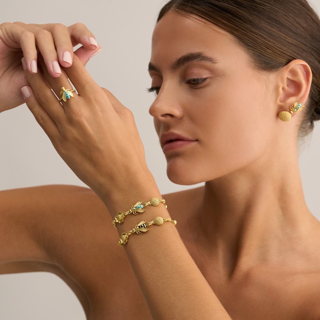 Bee - Flower - Pollen Bracelet - Turquois