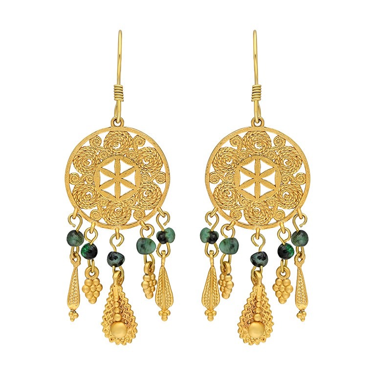 Orbis Earring - The Flower of Life (Emerald)