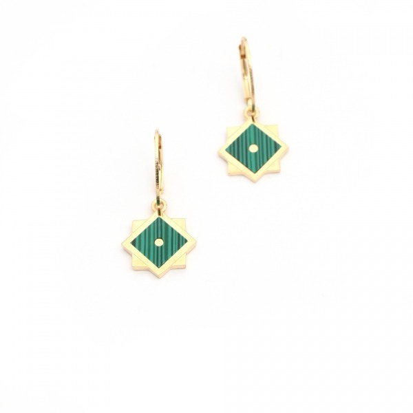 Astronomy Earrings - Star (Guiding Light of Life) Malachite