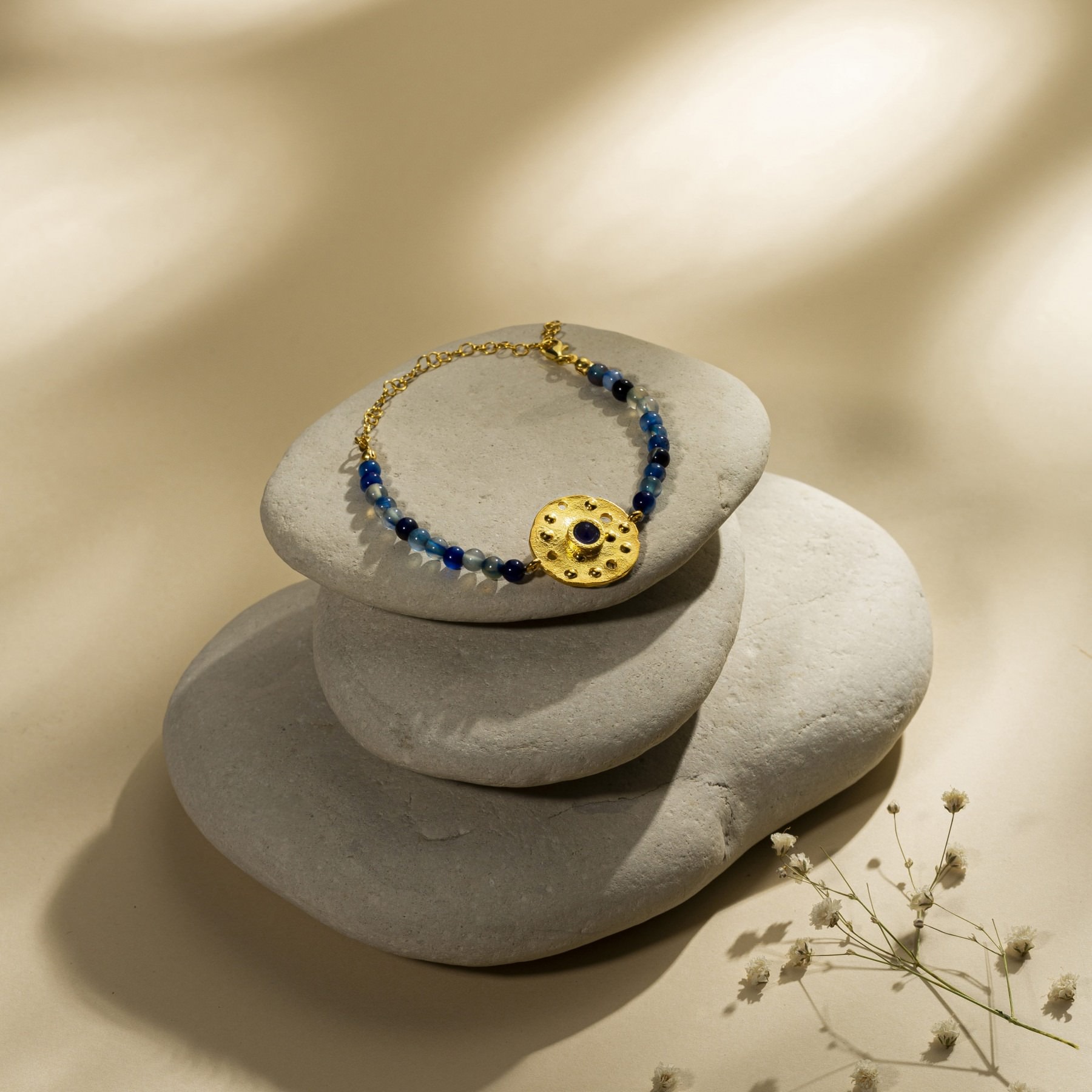 Orbis Enamel Bracelet - Eye (Blue Agate)