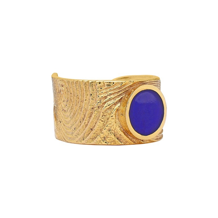 Orbis Enamel Ring - Spiral (Navy Blue)