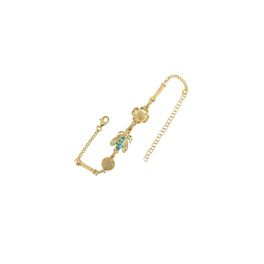 Bee - Flower - Pollen Bracelet - Turquois