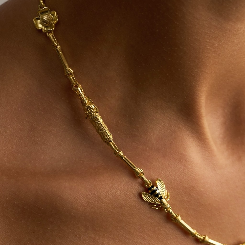 Artemis, Bee and Flower Column Chain