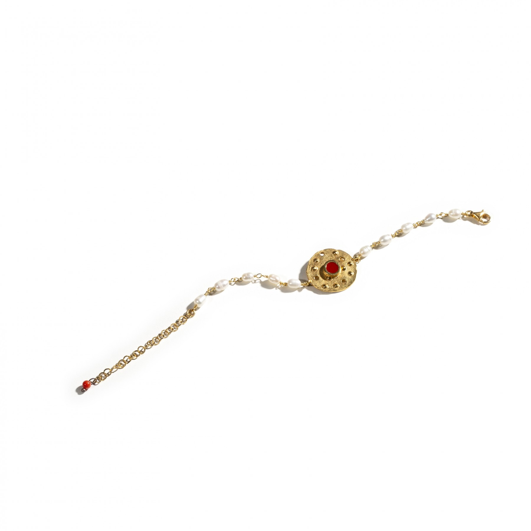 Orbis Pearl Bracelet - Eye (Coral)