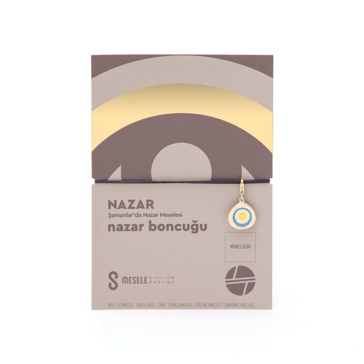 Takı Tamlaması - Nazar Boncuğu (Nazar) Sarı Göz - Sarı Altın