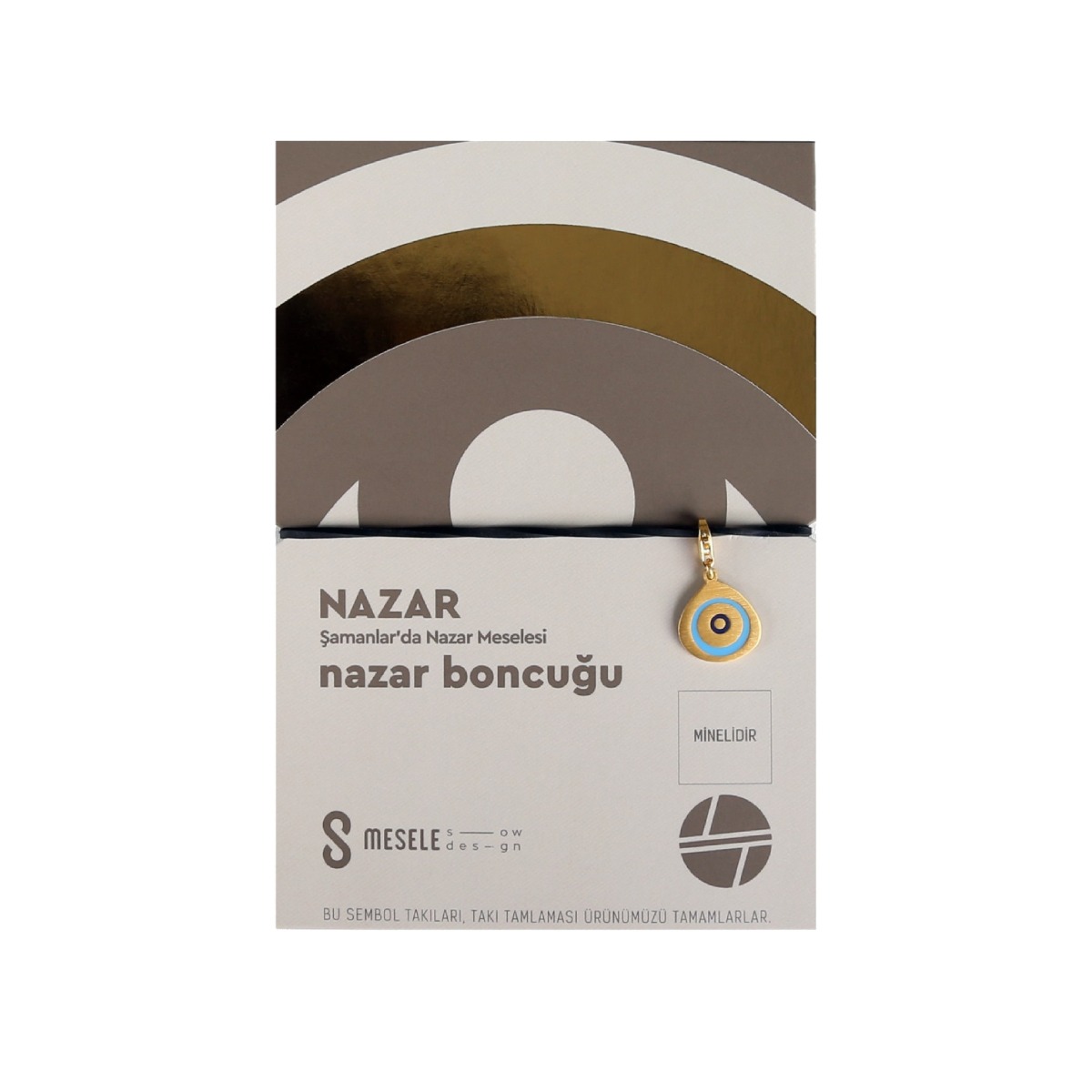 Takı Tamlaması - Nazar Boncuğu (Nazar) Lacivert Göz - Sarı Altın