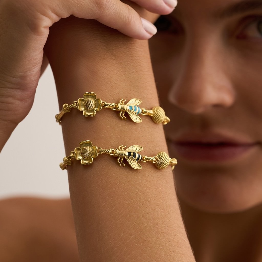 Bee - Flower - Pollen Bracelet - Black