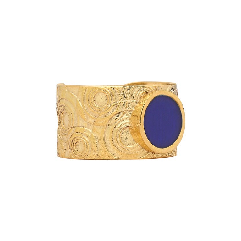 Orbis Enamel Ring - Drop in The Lake (Navy Blue)