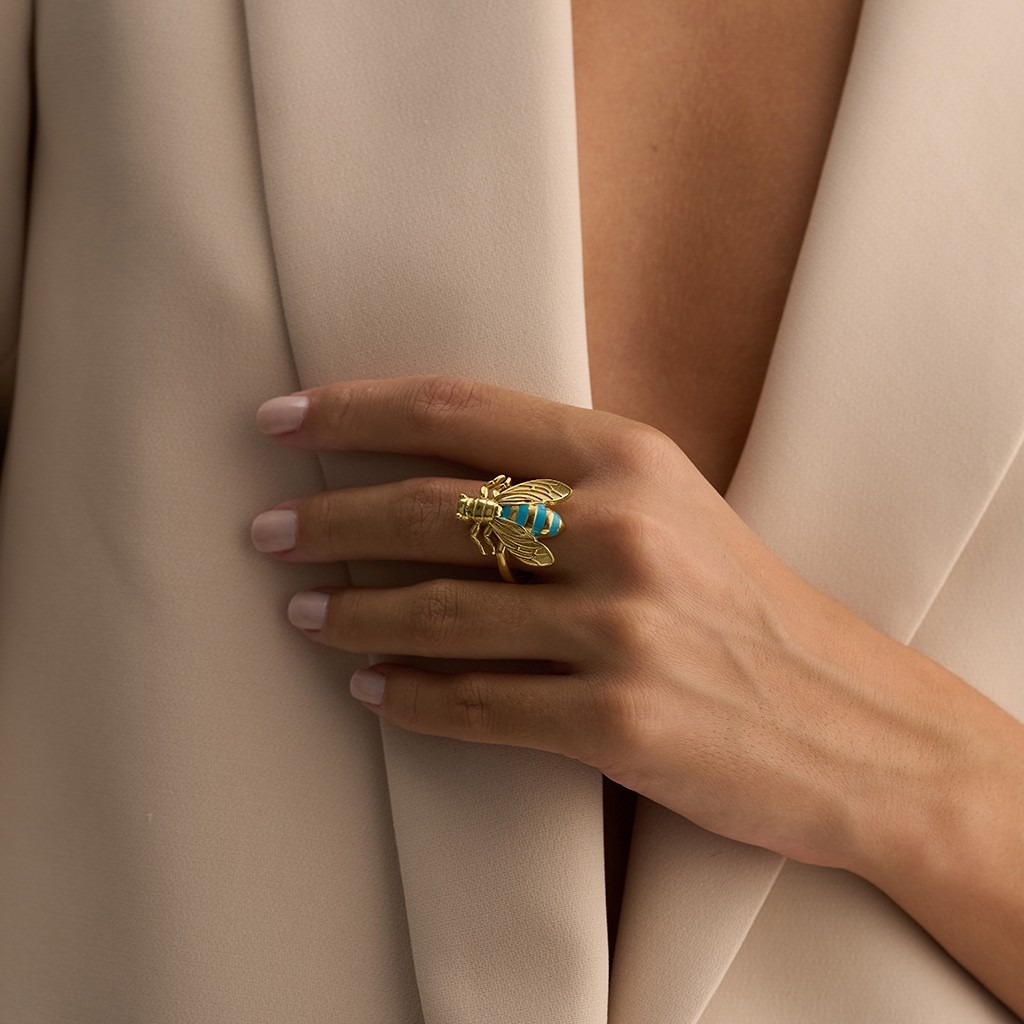 Single Bee Ring - Turquois