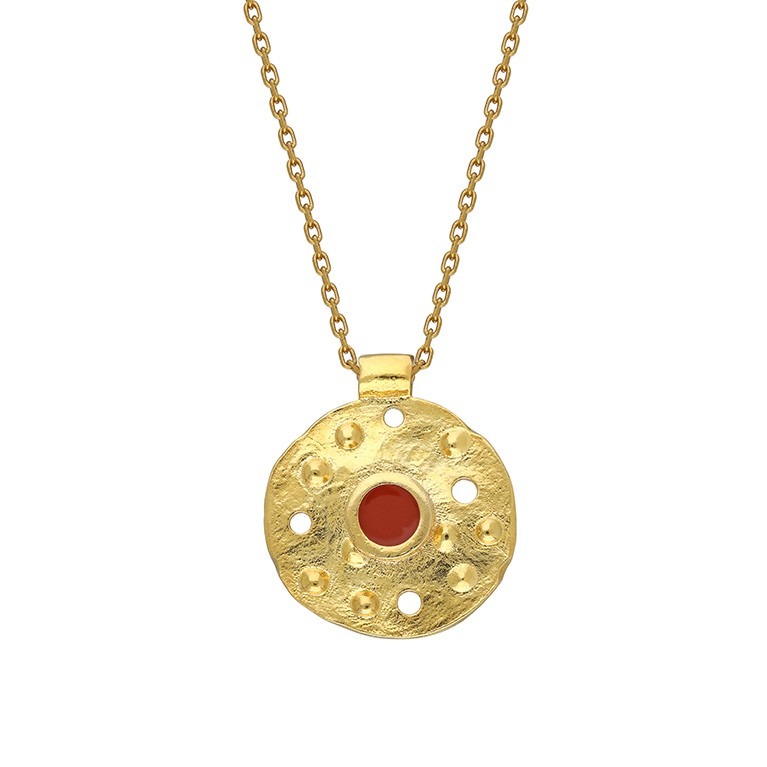 Orbis Enamel Necklace - Eye - Amorf (Coral)