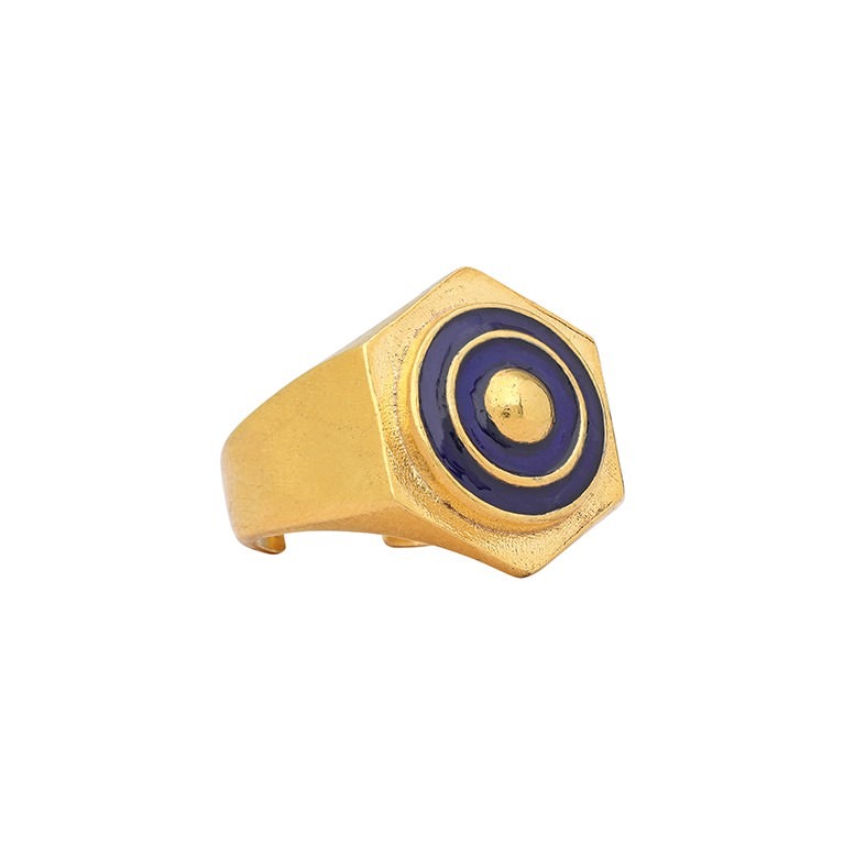 Orbis Enamel Ring - Eye (Navy Blue)