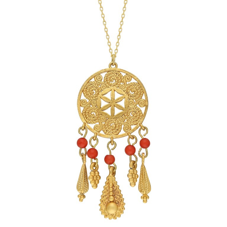 Orbis Necklace - The Flower Of Life (Coral)