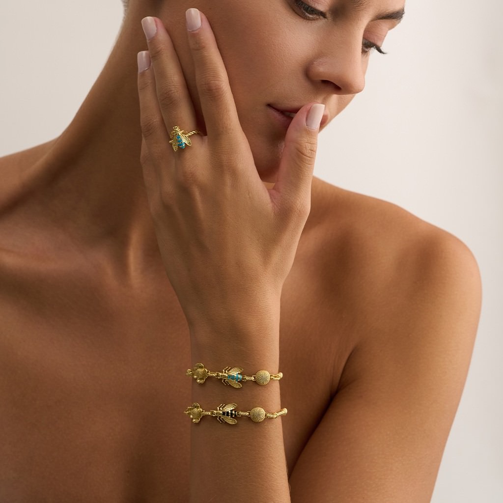 Bee - Flower - Pollen Bracelet - Black