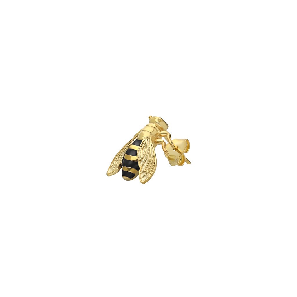 Bee Earring - Small Gold / Black