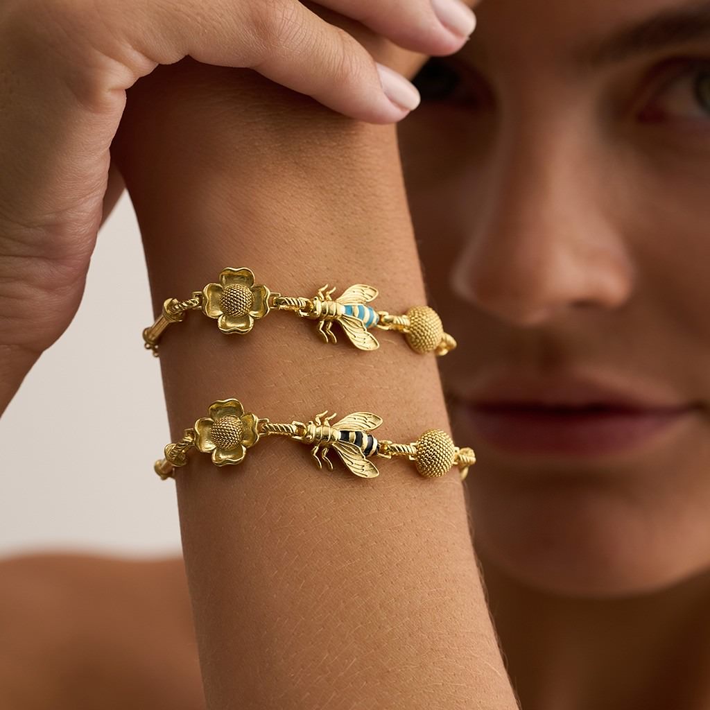 Bee - Flower - Pollen Bracelet - Turquois