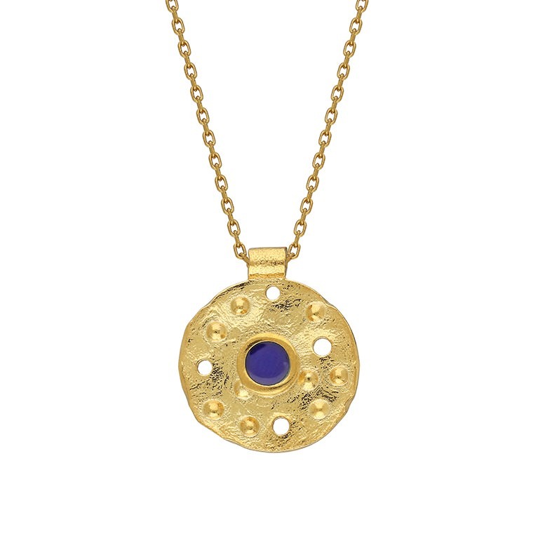 Orbis Enamel Necklace - Eye - Amorf (Navy Blue)