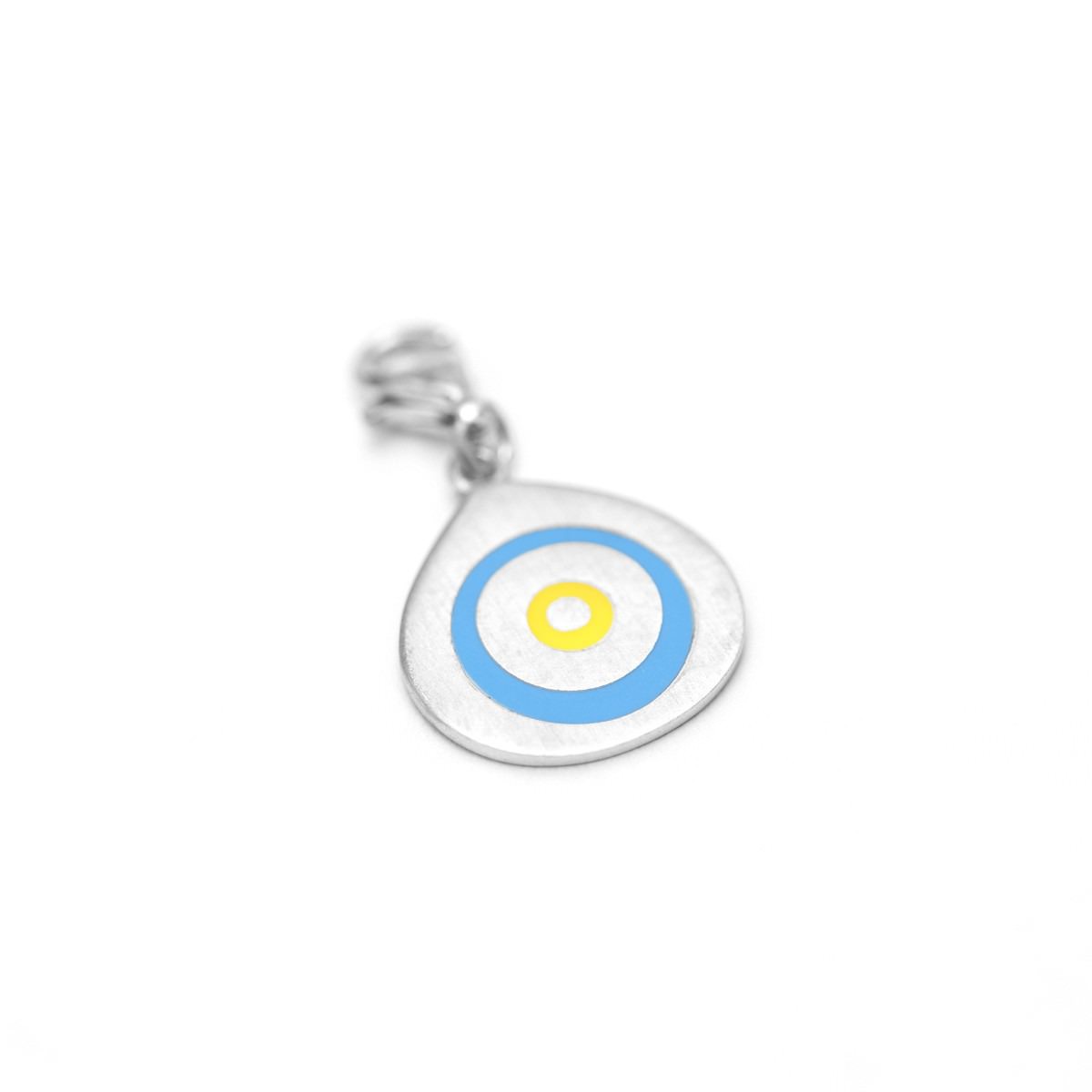 Global Charming - Evil Eye (Nazar) Yellow Eye - White Gold