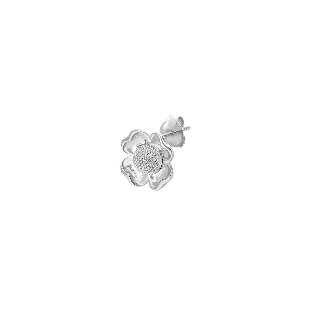 Flower Earring - Small - White / White