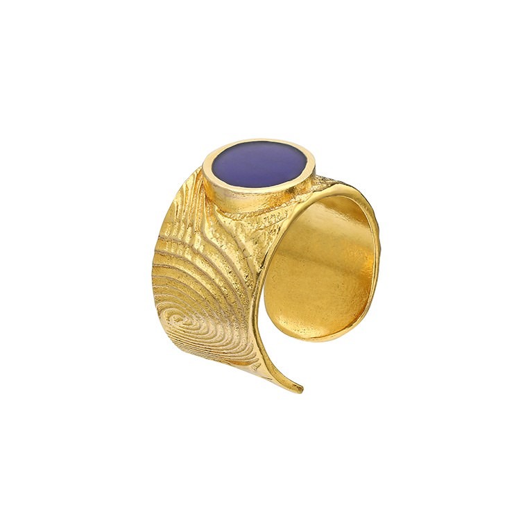 Orbis Enamel Ring - Spiral (Navy Blue)