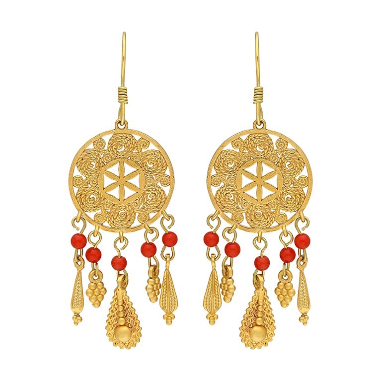 Orbis Earring - The Flower of Life (Coral)