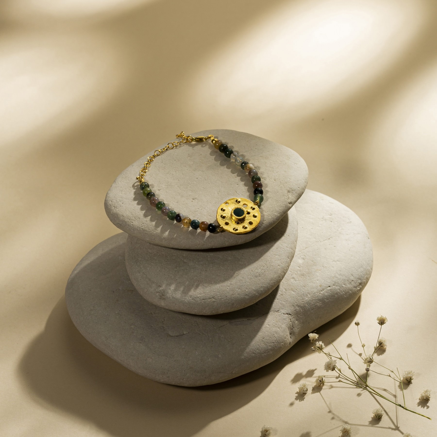 Orbis Enamel Bracelet - Eye (Indian Agate)